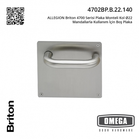 ALLEGION Briton 4700 Serisi Plaka Monteli Kol Ø22 Mandallarla Kullanım İçin Boş Plaka