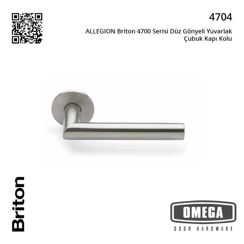 ALLEGION Briton 4700 Serisi Düz Gönyeli Yuvarlak Çubuk Kapı Kolu