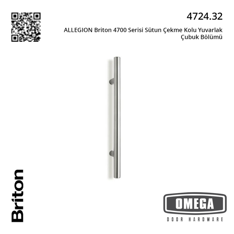 ALLEGION Briton 4700 Serisi Sütun Çekme Kolu Yuvarlak Çubuk Bölümü