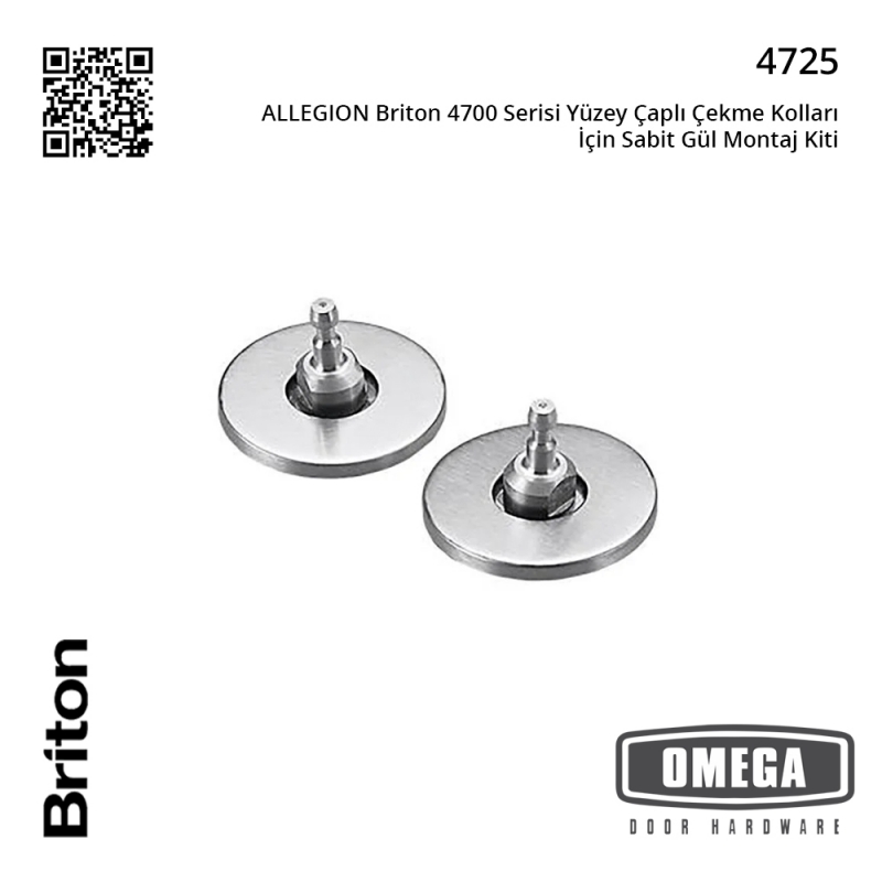 ALLEGION Briton 4700 Serisi Yüzey Çaplı Çekme Kolları İçin Sabit Gül Montaj Kiti