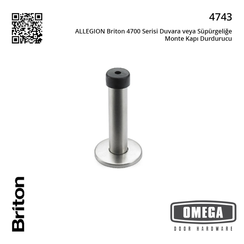 ALLEGION Briton 4700 Serisi Duvara veya Süpürgeliğe Monte Kapı Durdurucu