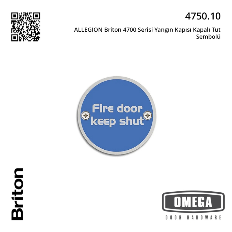 ALLEGION Briton 4700 Serisi Yangın Kapısı Kapalı Tut Sembolü